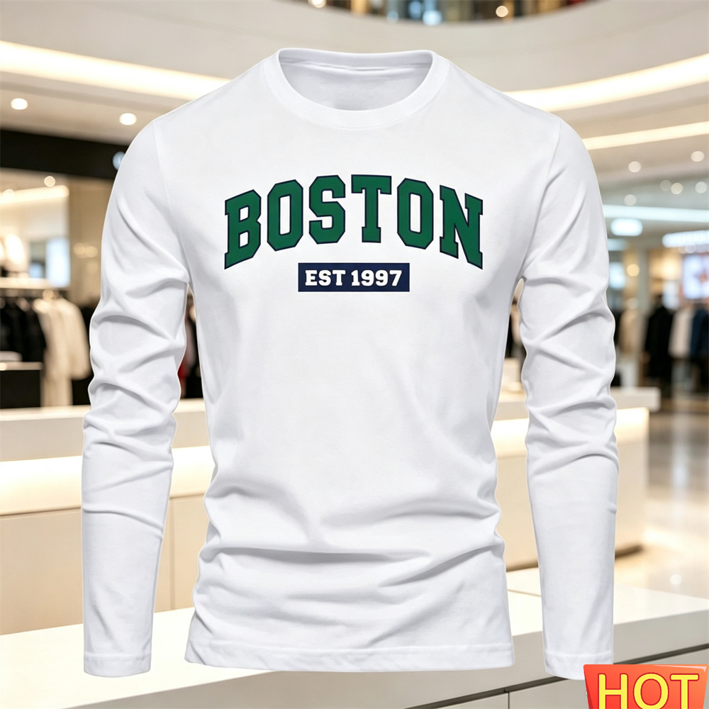 Summer Clothing Mens - Autumn Summer Men's long sleeved T-shirt