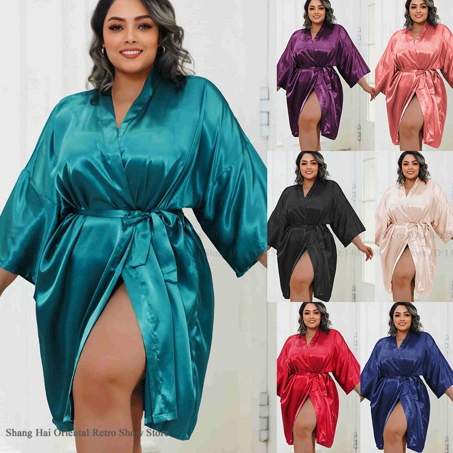 Summer House Clothing - Plus Size Women Robe Half Sleeve