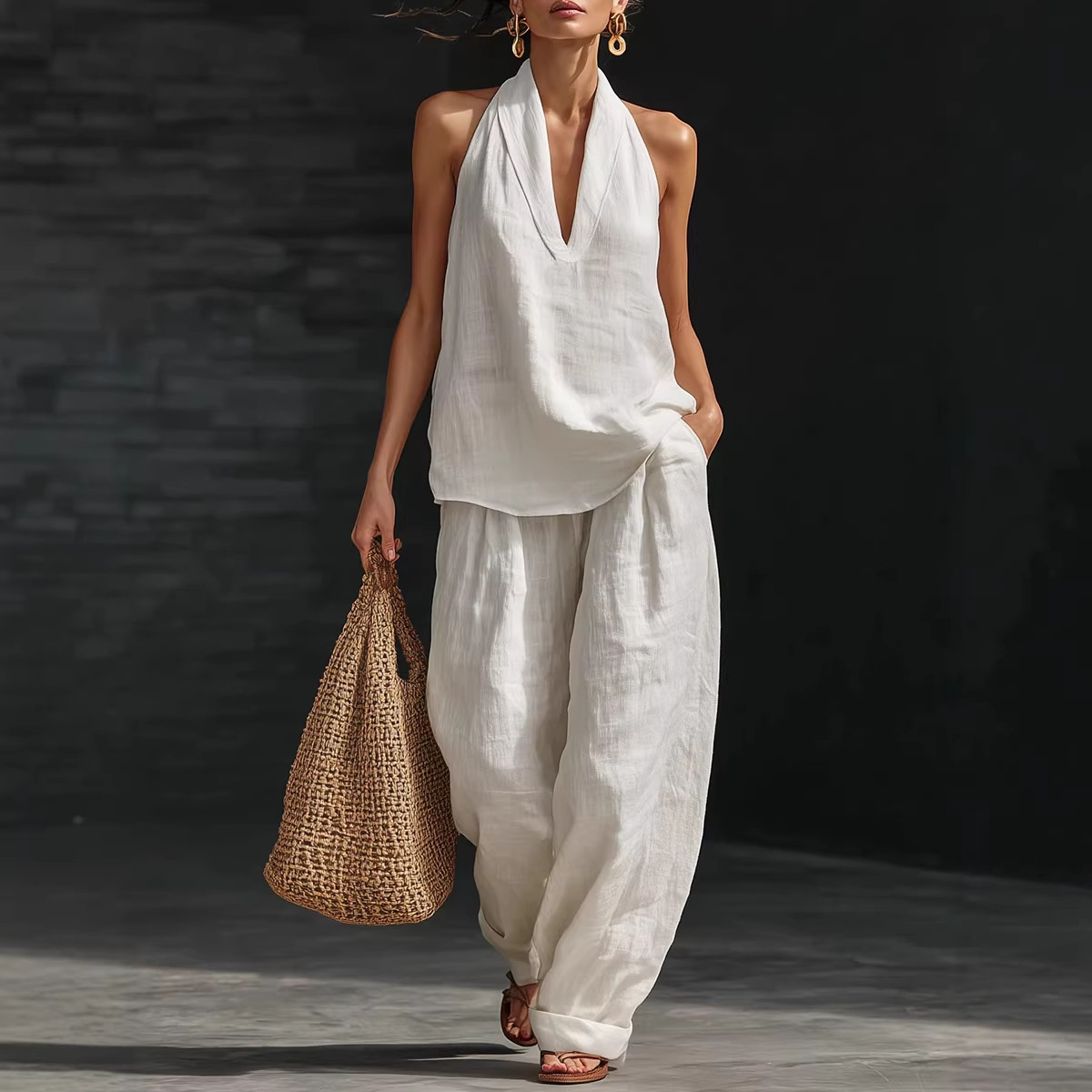 Summer Clothing Men Linen - Summer Retro Solid Cotton Linen Set