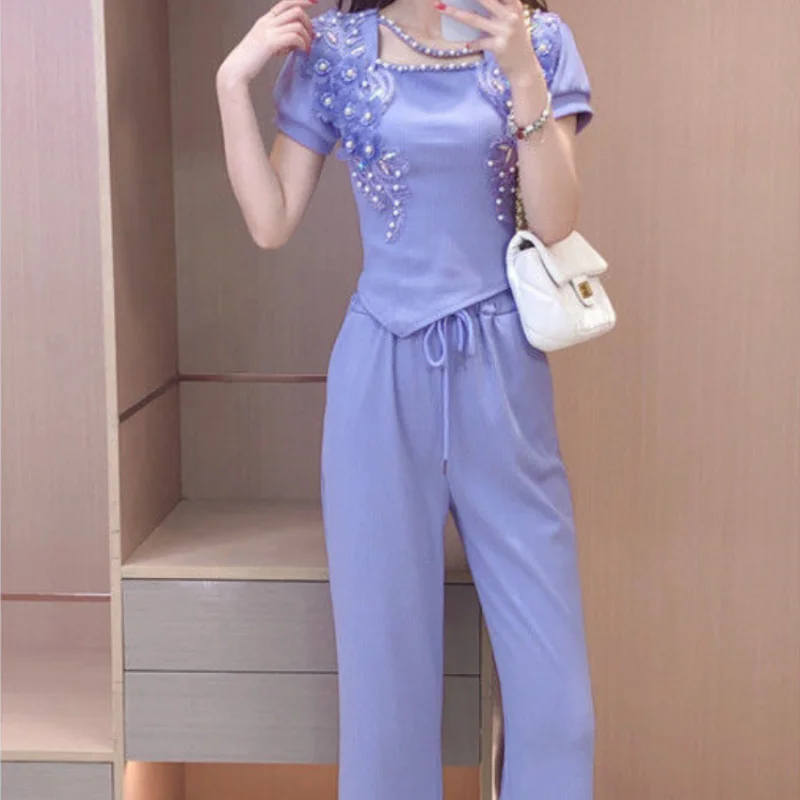Summer Clothing Trends 2025 Women'S - Wide Leg Ladies Trouser Purple Women's