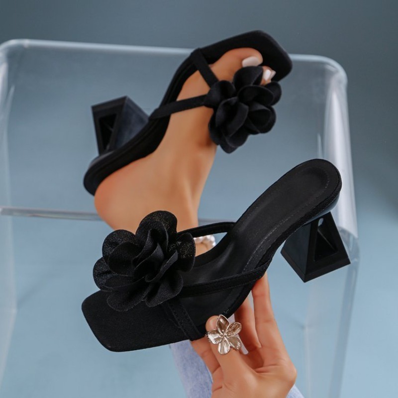 Summer Clothing Modest - Womens 3D Flower Decor Sandals Triangular