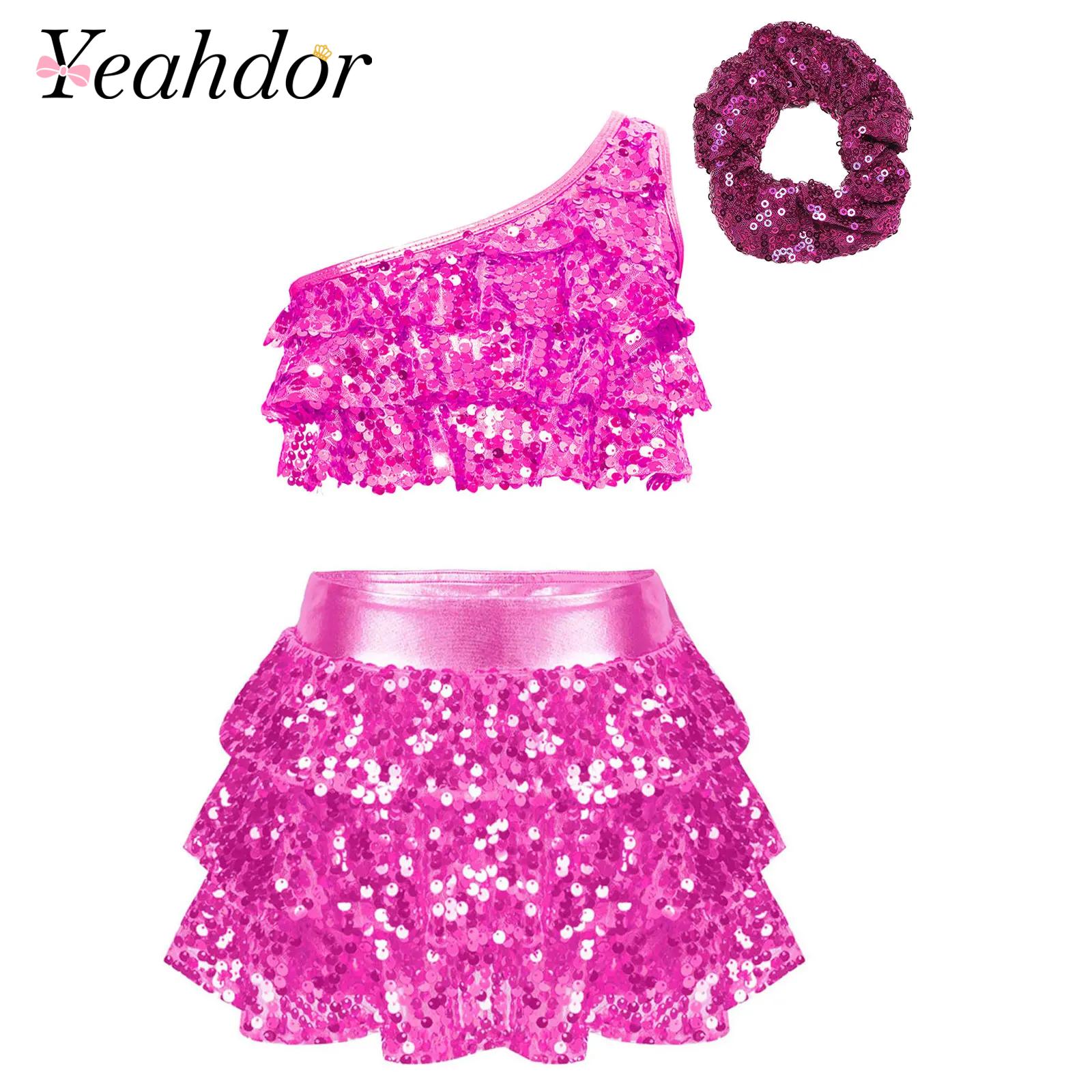 Summer Clothing For Girls - Kids Girls Shiny Sequins Latin Jazz