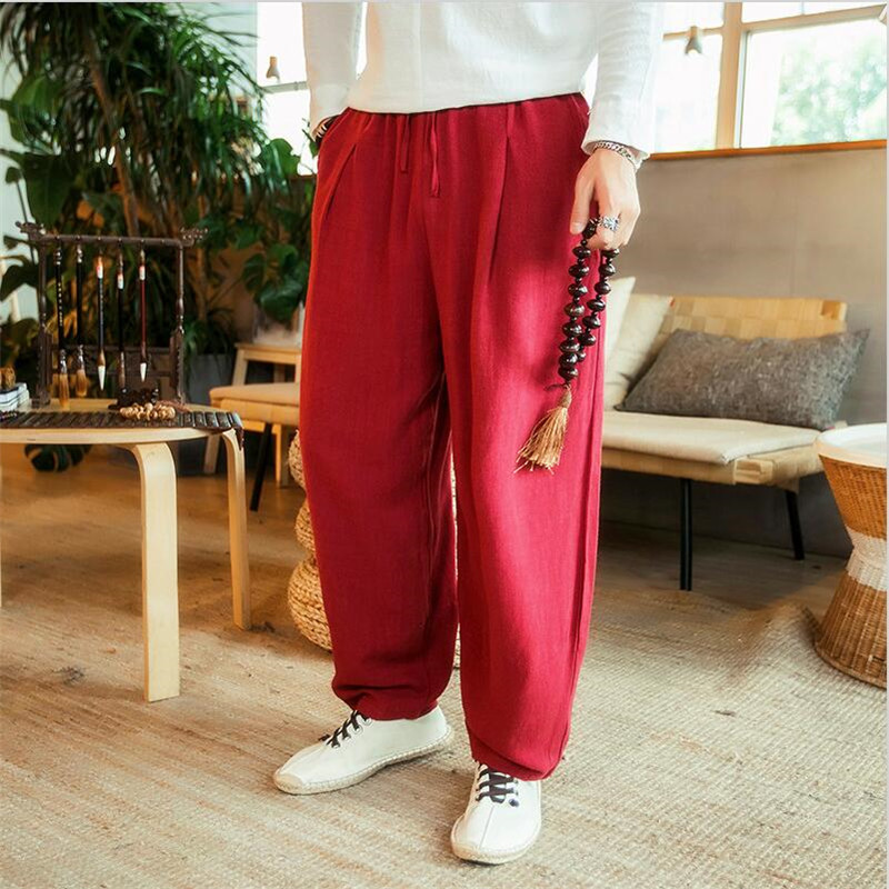 Kích Thước Lớn 6XL 7XL Nam Quầ - đánh giá và giá Summer Clothing Men Linen