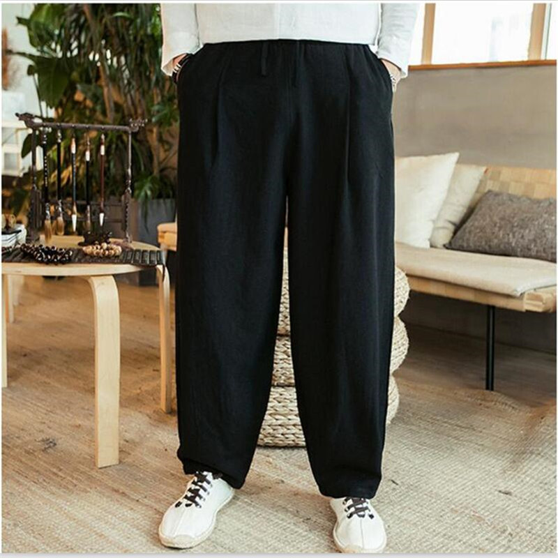 Kích Thước Lớn 6XL 7XL Nam Quầ - đánh giá và giá Summer Clothing Men Linen