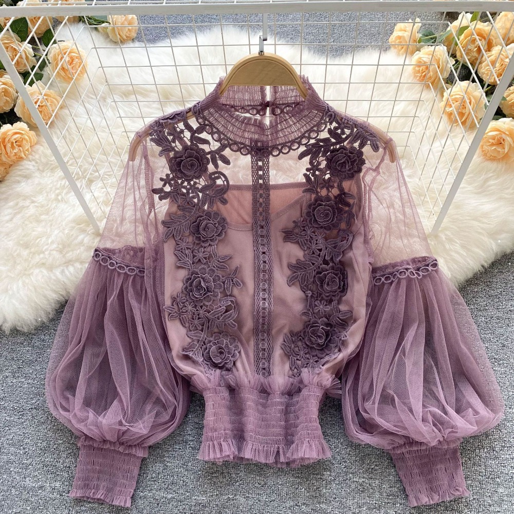 2Pcs/Set Lace Puff Long Sleeve - đánh giá và giá Summer Clothing Vintage