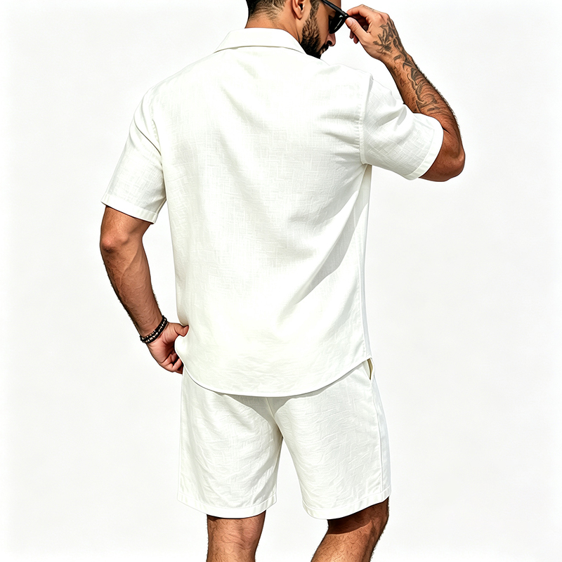Men Linen Two Piece Outfit Sho - đánh giá và giá Summer Clothing Men Linen