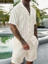 Men Crochet Knit 2 Piece Set L - đánh giá và giá Summer Clothing Outfits