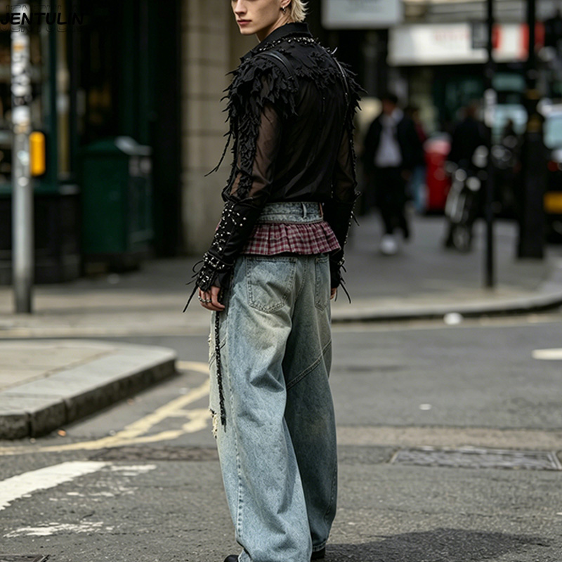 New Rivet Piercing Jeans Men's - đánh giá và giá Summer Vibes Clothing Men