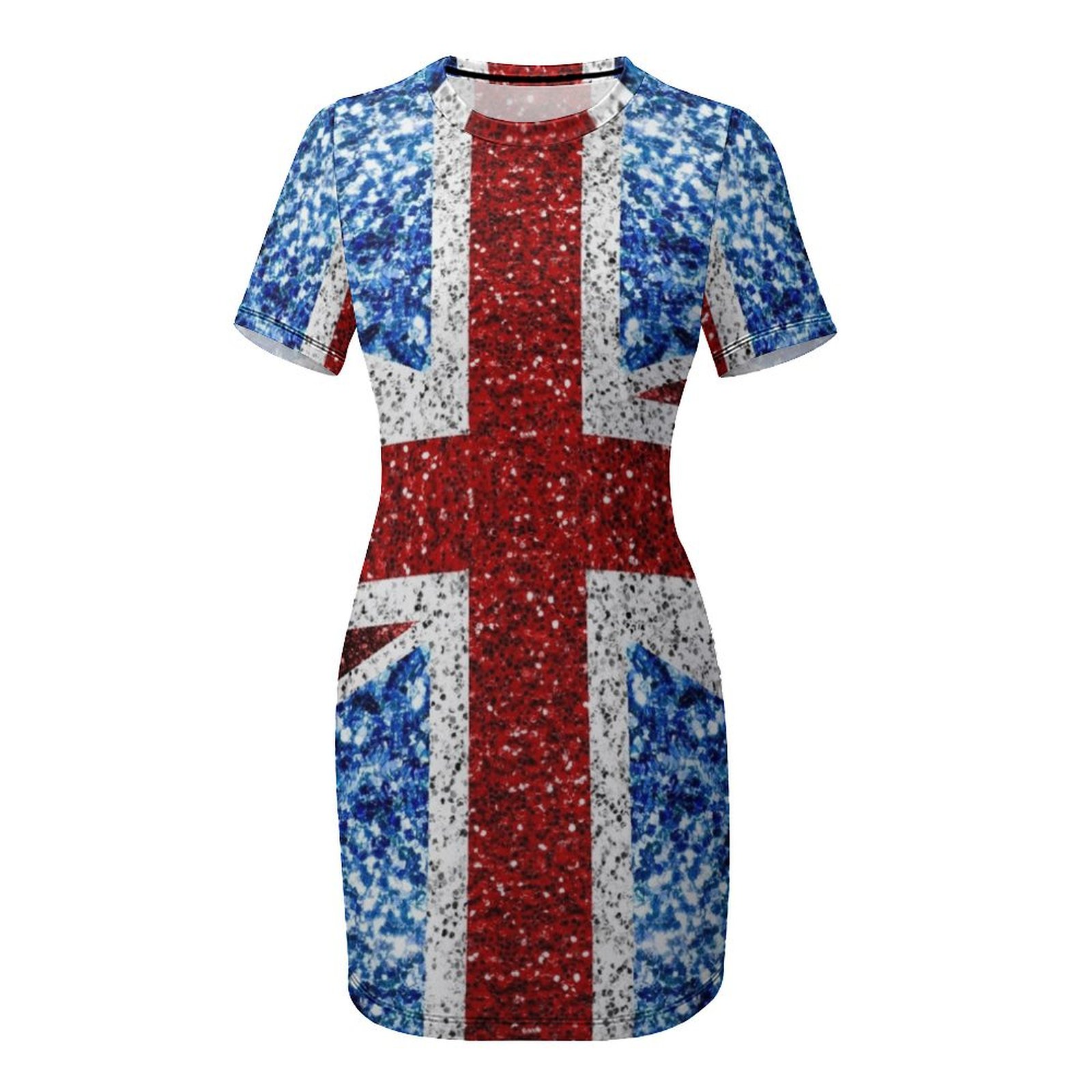 UK flag red blue white faux sp - đánh giá và giá Summer Clothing Women Uk