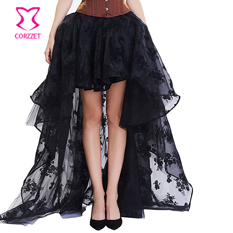 Đen Voan Hoa Trước Ngắn Sau Dà - đánh giá và giá Summer Victorian Clothing