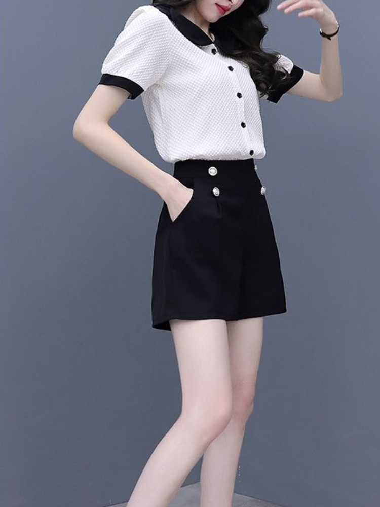Contrast Color Button Short Se - đánh giá và giá Summer Clothing Trends 2025 Women'S