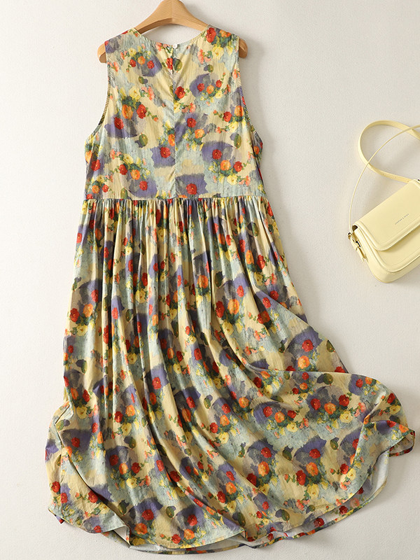 Summer Loose Floral Print Maxi - đánh giá và giá Summer Clothing Vibes