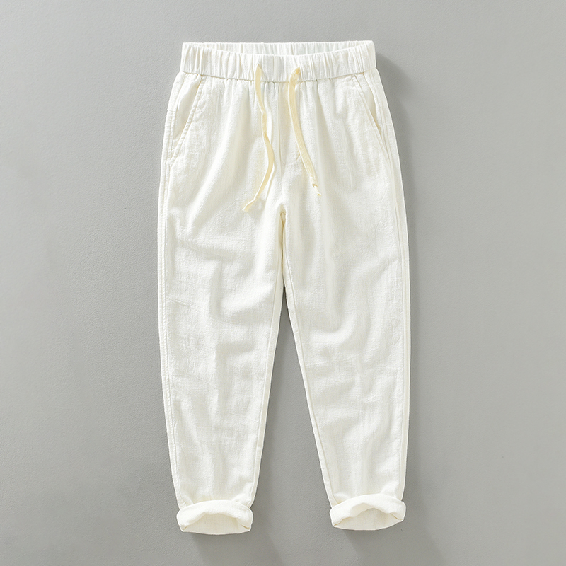 2026 Summer New Drawstring Cas - đánh giá và giá Summer Clothing Men Linen