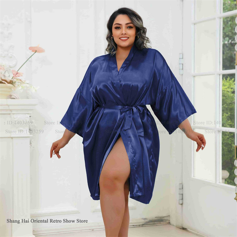 Plus Size Women Robe Half Slee - đánh giá và giá Summer House Clothing