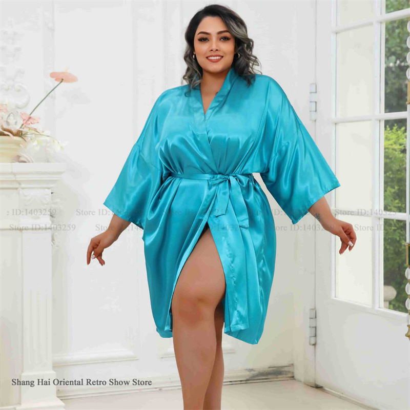 Plus Size Women Robe Half Slee - đánh giá và giá Summer House Clothing