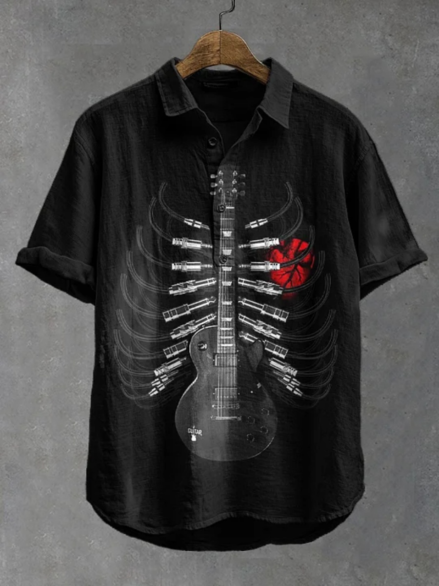 Men's polo shirt octopus print - đánh giá và giá Summer Clothing Men Linen