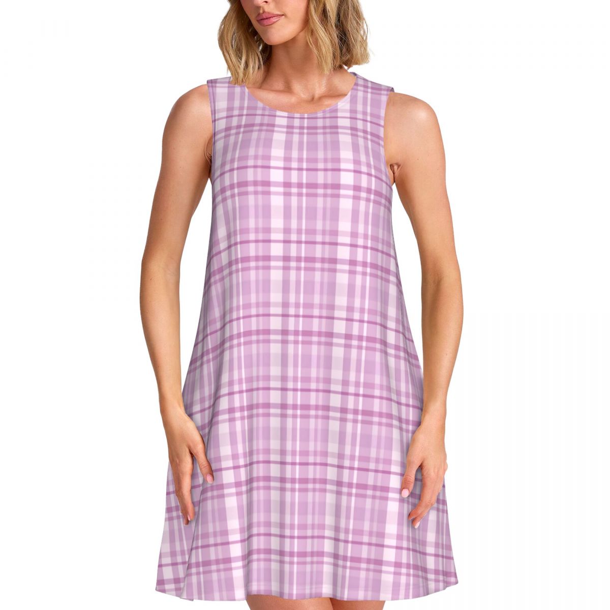 Purple Plaid Casual Dress Pink - đánh giá và giá Summer Clothing Ideas For Women