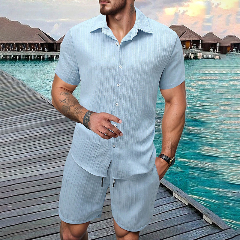 2026 New Men Vertical Wrinkle  - đánh giá và giá Summer Clothing Outfits