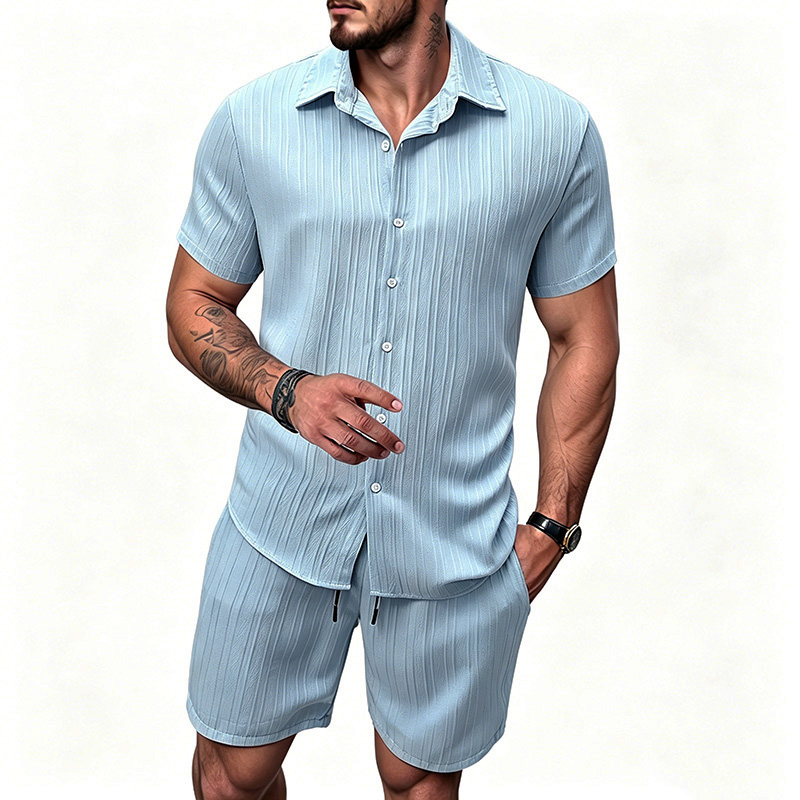 2026 New Men Vertical Wrinkle  - đánh giá và giá Summer Clothing Outfits