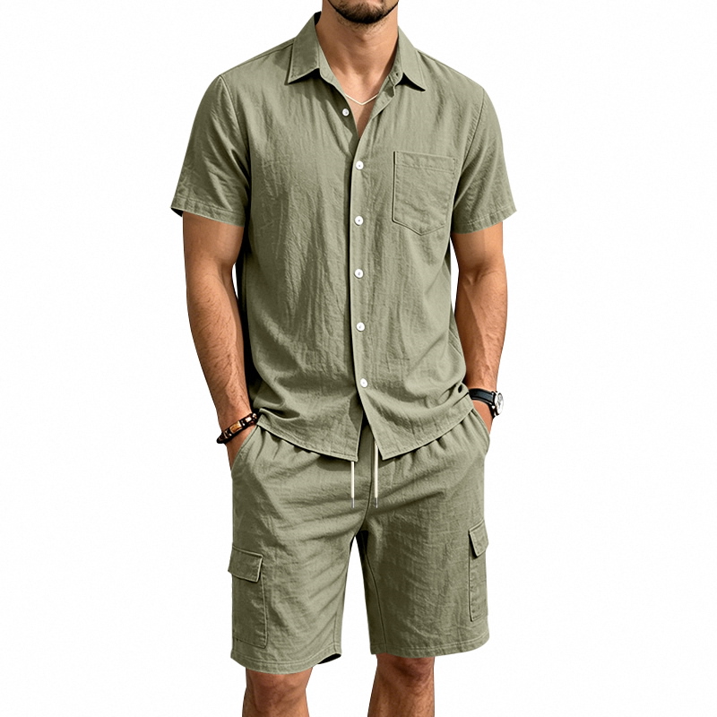 Men Summer American Linen Two  - đánh giá và giá Summer Clothing Men Linen