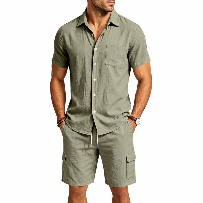 Men Summer American Linen Two  - đánh giá và giá Summer Clothing Men Linen