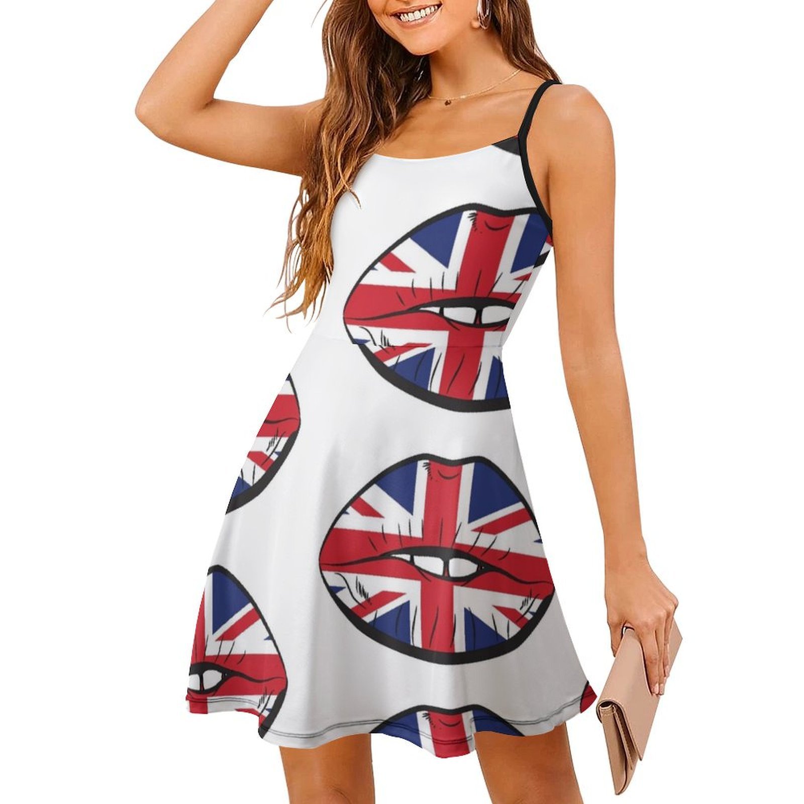 British Flag Fan Lips Uk Fan U - đánh giá và giá Summer Clothing Women Uk