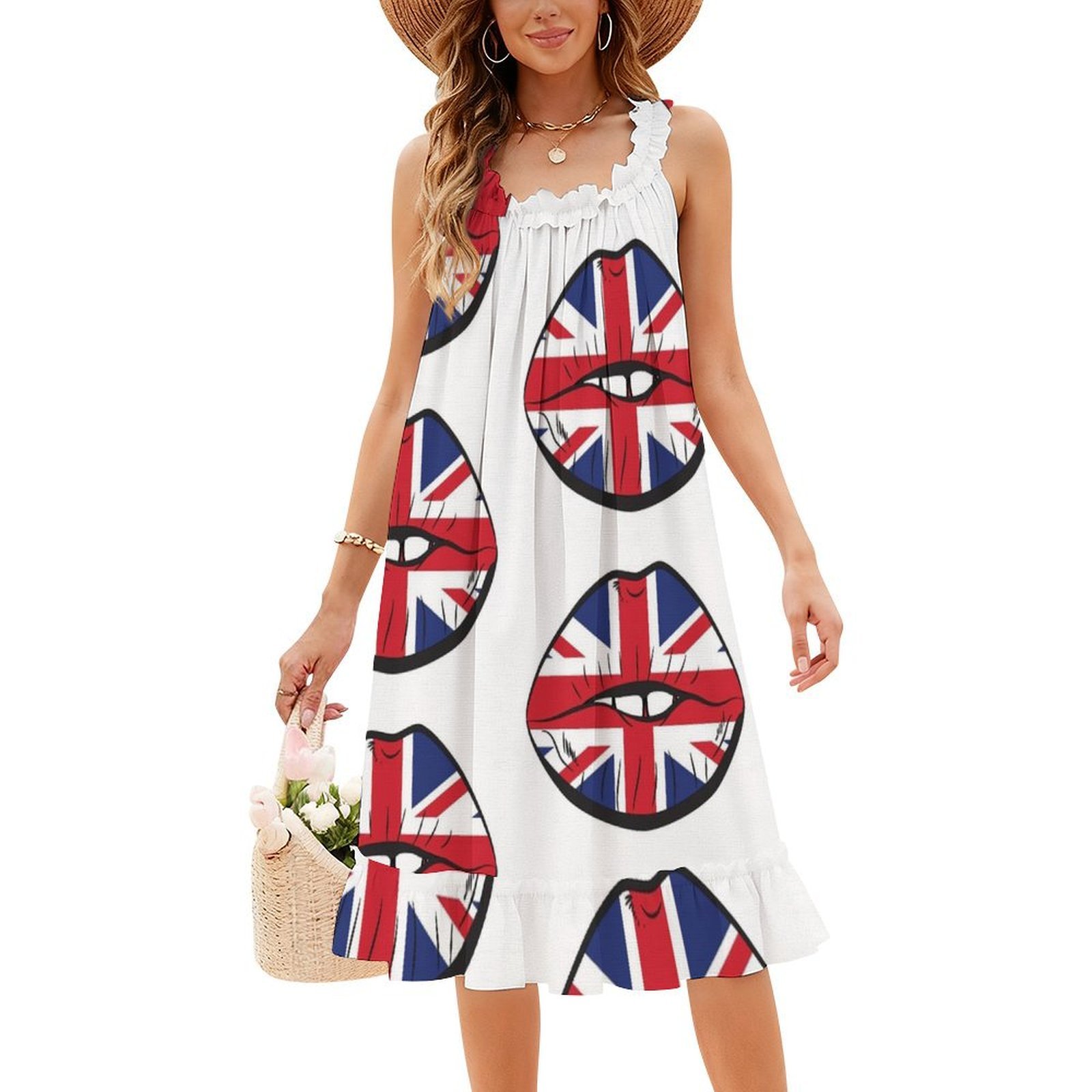 British Flag Fan Lips Uk Fan U - đánh giá và giá Summer Clothing Women Uk