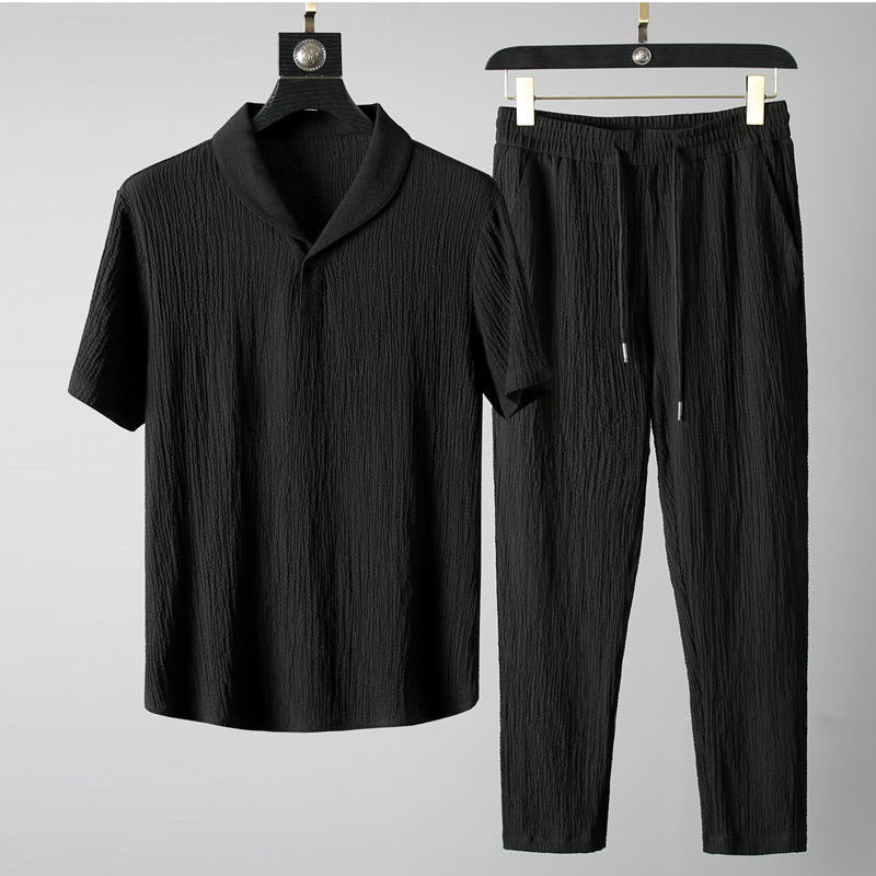 Summer Ultra-thin Two-piece Ic - đánh giá và giá Summer Clothing Men Linen