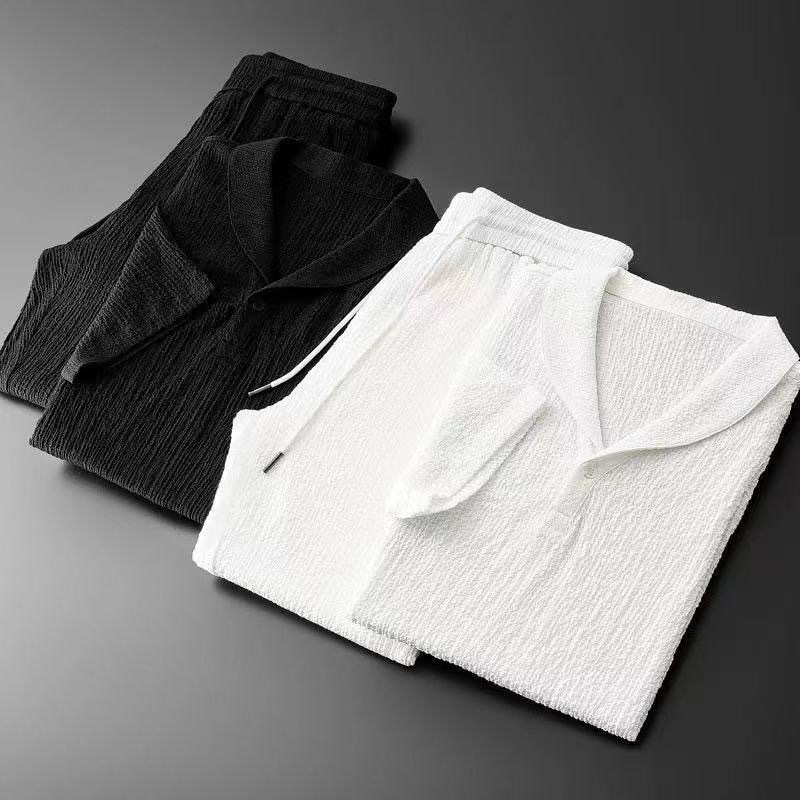 Summer Ultra-thin Two-piece Ic - đánh giá và giá Summer Clothing Men Linen
